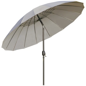 Umbrelă de Grădină Înclinabilă cu Manivelă și 18 Spițe din Metal și Poliester, Ø250x240 cm, Gri Deschis - Img 1