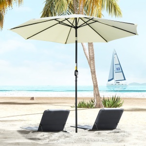 Umbrelă de Grădină Înclinabilă, cu Manivelă și Tijă Demontabilă, din Metal și Poliester, Ø295x250 cm, Albastru - Img 2