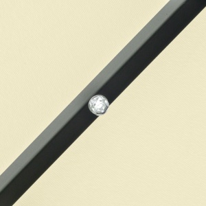 Umbrelă de Grădină Inclinabilă Ø265 cm cu 32 Lumini LED Solare și Manivelă, Umbrelă de Exterior cu 8 Spițe, din Oțel, Poliester, pentru Terasă, Curte, Balcon, Bej - Img 9