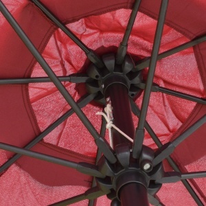 Umbrelă de Grădină Înclinabilă pe 3 Unghiuri cu Manivelă, Ø265x240 cm, Roșu - Img 8