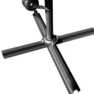 Umbrelă de Soare Excentrică cu Bază în Cruce Inclusă, din Metal și Poliester, 3x2,5 m, Bej - Img 9