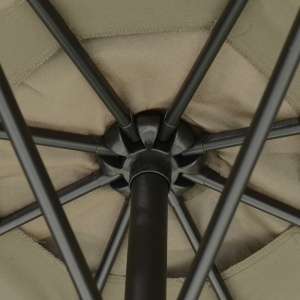 Umbrela Suspendată cu Copertină Reglabilă, Bază în Cruce, Orificii de Ventilaţie şi Manivelă, 2.7x2.7 m, Cafeniu - Img 8