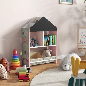 Unitate de depozitare a jucariilor pentru copii sertare rafturi detasabile pentru dormitorul copiilor sufragerie decor pentru cresa roz - Img 2