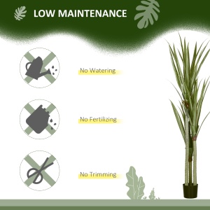 Yucca Artificială 190cm Plantă Artificială cu 39 Frunze Decorațiune pentru Casă Living Birou Grădină Ø17x190 cm Verde - Img 6
