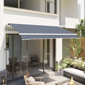 3,6 x 2,5 m Copertină Retractabilă cu Manivelă pentru Terasă, Grădină, Alb Crem - Img 2