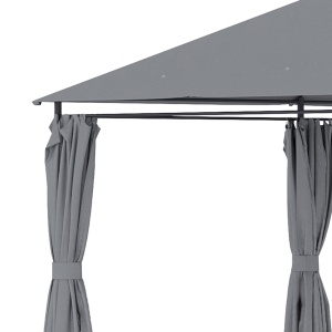 3x4 m Gazebo de Exterior din Oțel cu 6 Perdele Detașabile și Orificii de Drenaj, Gri - Img 8