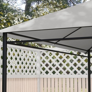 Acoperiș de Schimb 4x3 m pentru Gazebo Anti-UV din Poliester cu Aerisire, Gri Deschis - Img 8