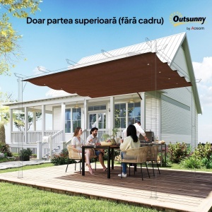 Acoperiș Pergolă Retractabil, Copertină pentru Umbră, UV30+, Gri Închis - Img 8