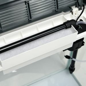 Acvariu de 28L cu Iluminare LED, Orificii de Ventilație și Pompă Silențioasă, 38x26x38 cm, Alb - Img 9