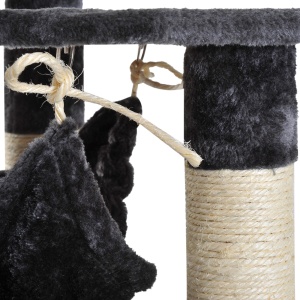 Ansamblu pentru Pisici cu 4 Niveluri din Plus Sisal Natural Gri 40x40x132cm - Img 8