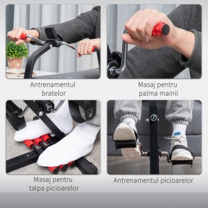 Aparat de antrenament Bicicleta de antrenament portabila reglabila pe inaltime cu afisaj LCD si role pentru masaj la picioare pentru varstnici, Batrani - Img 8