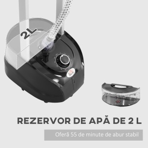 Aparat de Călcat Vertical cu Aburi, Fier de Călcat de 2L, Putere 1950W cu 2 Tije Portabil, 35x25x23cm - Img 5