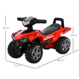ATV jucarie pentru copii, 18 – 36 luni, licenta GOODYEAR lumini si sunete, rosu - Img 3