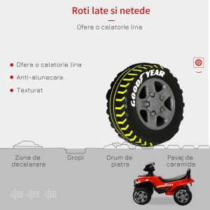 ATV jucarie pentru copii, 18 – 36 luni, licenta GOODYEAR lumini si sunete, rosu - Img 8