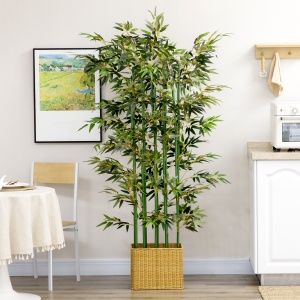 Bambus Artificial, Plantă Decorativă, Aspect Realist, Ușor de Întreținut, Pentru Casă, 180 cm, Verde - Img 7