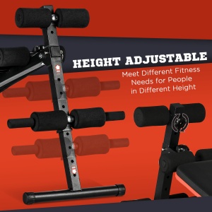 Bancă pentru Abdomene Pliabilă și Reglabilă, Bancă pentru Exerciții cu Spătar Reglabil, 47x139x51-69 cm, Negru - Img 6