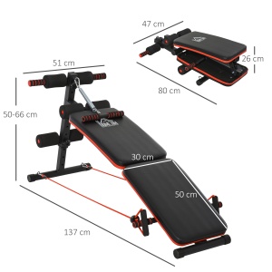 Bancă Sit‑Up Pliabilă cu Înălțime Reglabilă pentru Casă, Birou și Sală, Antrenament Abdomen & Fitness - Img 3