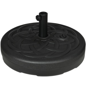 Bază pentru Umbrele cu Stâlpi Ø38/48mm și Umplere cu 25 kg de Apă sau 35 kg de Nisip, Ø56x30.5 cm, Negru