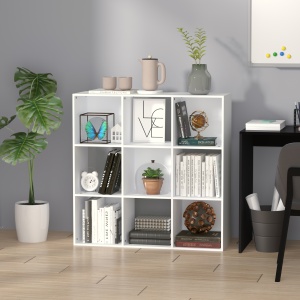 Biblioteca 9 Compartimente Cub Alb 91,5x29,5x91,5cm - Img 9