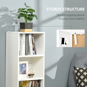 Biblioteca Alba – 40×30×129,5 cm cu Rafturi & Dulapior - Img 5