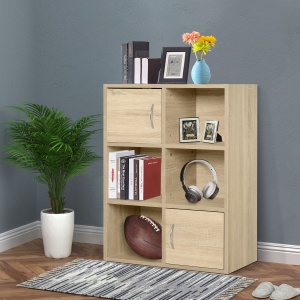 Biblioteca Lemn Natural – Compartimente si Usi Basculante - Img 3
