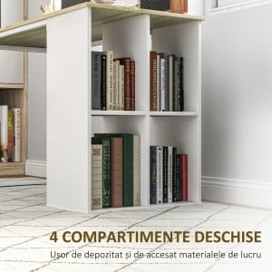 Birou PC cu 4 Rafturi Deschise 120×54×75 cm - Img 4