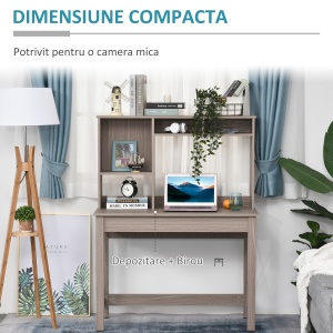 birou raft cu biblioteca, 105x50x137,5cm - Img 5