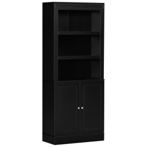 Bufet Bucatarie din Lemn cu Etajere si Dulapior 2 Usi cu Polite Reglabile, 74,6x35,5x182,5cm - Img 1