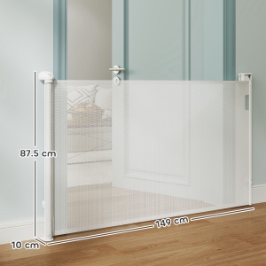 Cancel pentru câini mici extensibil 0-144 cm și retractabil cu blocare automată, Alb - Img 3