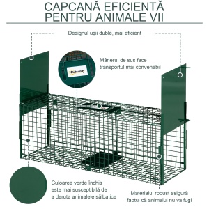 Capcana Animale Vii 60×18×20 cm – Usi Duble & Maner Transport - Img 6