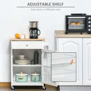 carucior de bucatarie, multifunctional, 67x48x86.5cm, alb - Img 5