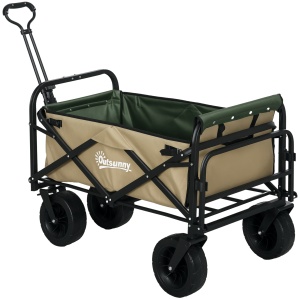 Carucior de Exterior Pliabil, Capacitate de 100KG, Kaki