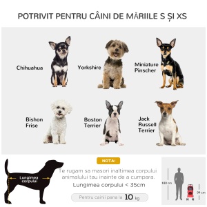 Carucior pentru Animale de Companie Pliabila, Rosu, 75 x 46 x 94 cm - Img 6