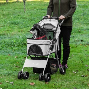 Carucior pentru Caini Talie Mini 75x46x94cm Rosu |Aosom RO - Img 2