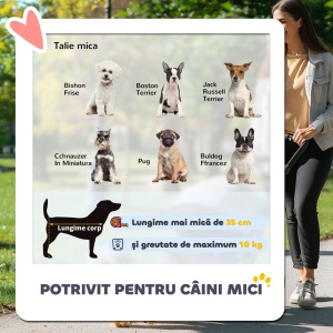 Cărucior Pliabil pentru Câini până la 10 kg cu Copertină de Ploaie, 75x45x97 cm, Albastru - Img 4