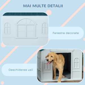 Casa pentru Caini Mari – Plastic Rezistent, Albastru - Img 6