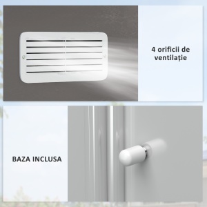 Casuta Gradina Gri 277×191×192 cm – Din Lamiera de Fier - Img 7