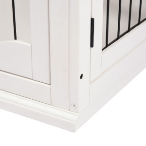 Casuta pentru Caini de pana la 30 kg de Interior din Lemn si Otel, 58,5 x 81 x 66 cm - Alba - Img 7