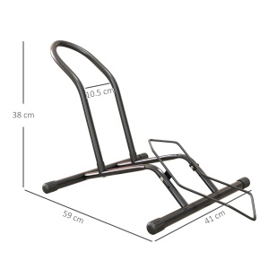 Cavalet pentru Biciclete pentru Anvelope, Suport de Bicicletă de Podea din Oțel, 59x41x38 cm, Negru - Img 3