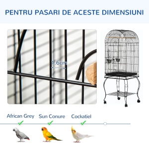 Colivie pentru Pasari si Papagali – Negru 51×51×153 cm cu Roti - Img 6