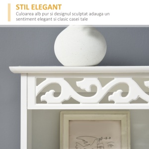 Coloana Baie Lemn Alb – 40×23×160 cm, Decor Sculptura Florala - Img 5