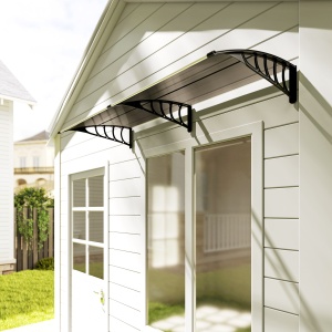 Copertina de exterior pentru ferestre si usi, din policarbonat si aluminiu, 200x96x27cm – maro - Img 9
