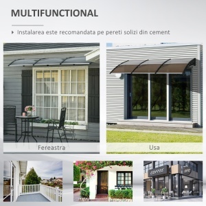 Copertina Exterior 300×100 cm – Policarbonat & Aluminiu Maro - Img 5