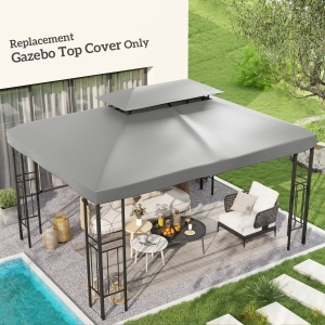 Copertina pentru cort 4x3 m cu 2 niveluri, gri deschis - Img 2