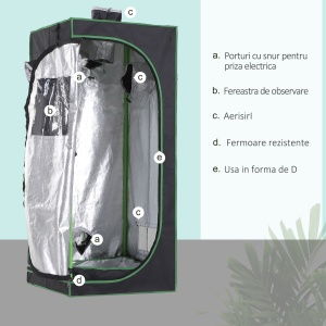 Cort Cultivare Hidroponica 60×60×140 cm – Grow Tent Compact - Img 6