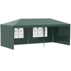 Cort de Grădină cu Orificii de Drenaj, Pereți Detașabili și Ferestre, 6x3 m, Verde - Img 1