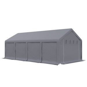 Cort de petrecere 4 x 8 m pentru exterior, Cort pavilion , Gri inchis