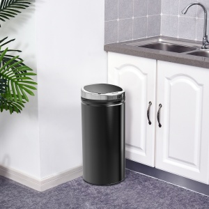 Coș de gunoi automat de 50L cu senzor infraroșu, din oțel și plastic, 30.5x30.5x81.5cm - Img 2