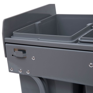 Cos Gunoi Ecologic 40L – 3 Compartimente Separate, Gri - Img 8