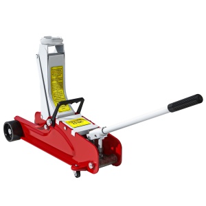 Cric Hidraulic cu Profil Jos, Cric Auto din Oțel Ranforsat cu Capacitate de 2,5 Tone, 56x20x8-38 cm, Roșu